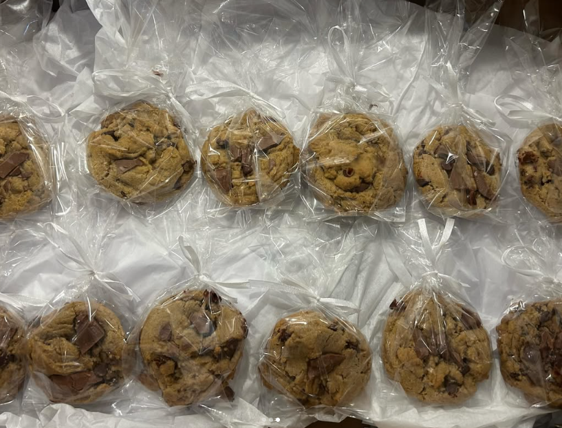 Cookies wrapped individually in clear bags